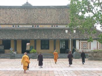 Buddhist monks at the Citadel, Hue